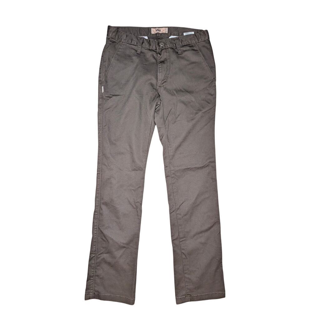 Vans Men’s Brown Straight Leg Chino Pants Size 28 Casual Skateboarding Button